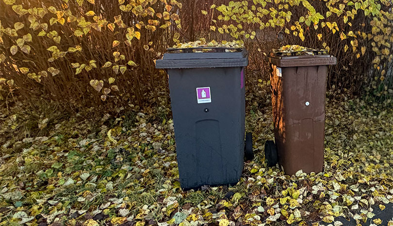 Grå + brun tunna.