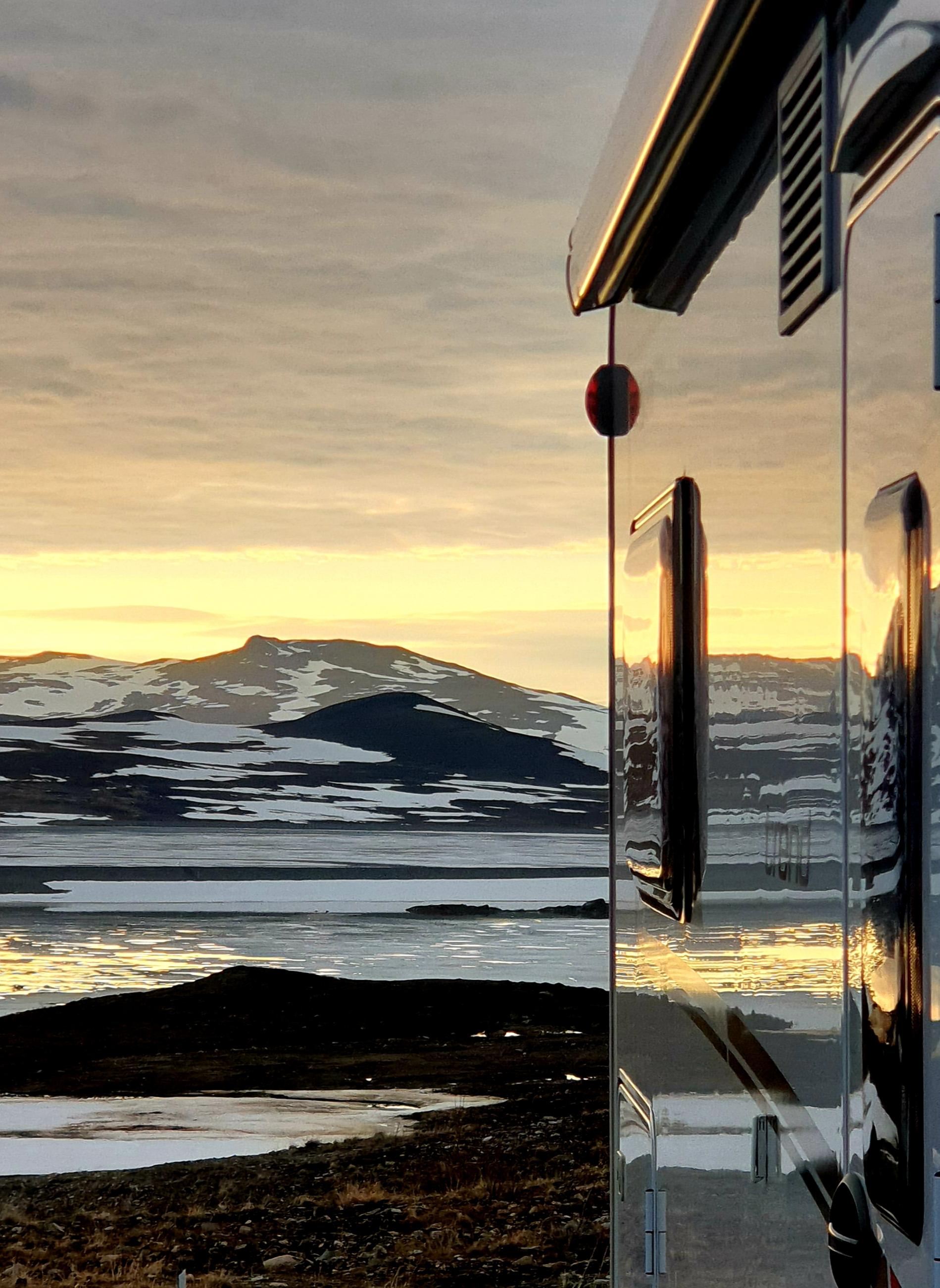 Solnedgång på Stekenjokk platån 14 juni 19