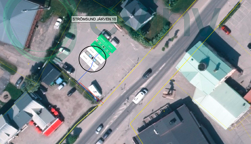 skiss som visar var laddarna ska placeras vid E45. 