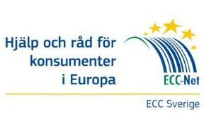 Logotype: ECC med texten Hjälp och råd för konsumenter i Europa.