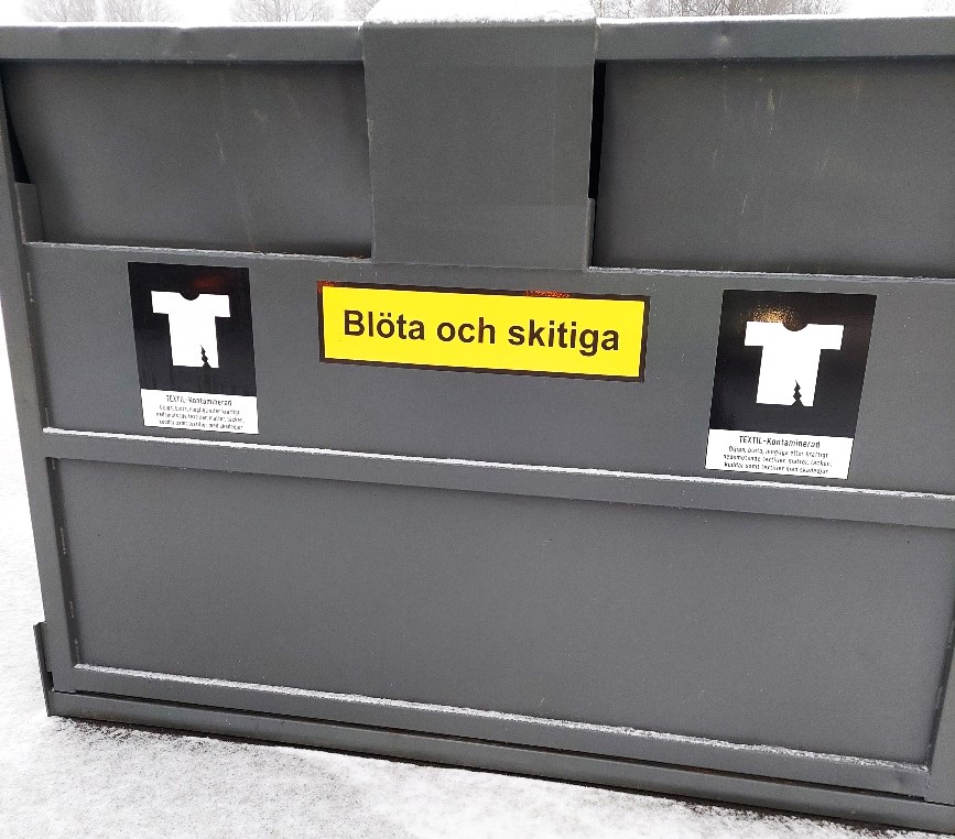 kontaminerad textilbehållare