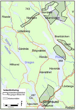 Kartbild över Strömsund, Tåsjö och Norråker.