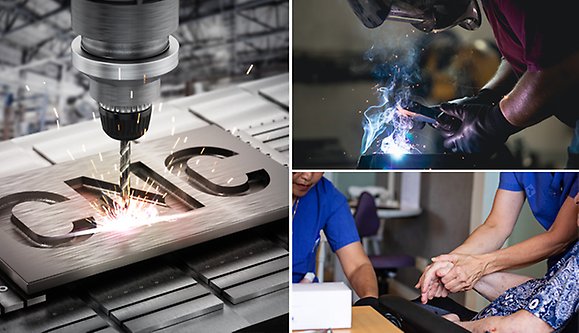 Yrken: CNC-operatör, svetsare, undersköterska.